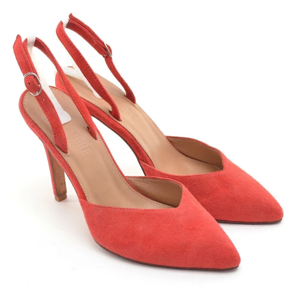 No. 6 Store Poppy Suede Pointed Toe Slingback Pumps 6 M